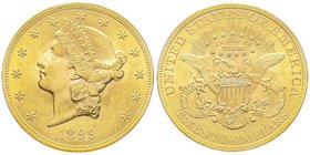 20 Dollars, Philadelphia, 1899, AU 33.43 g.
Ref : Fr. 175, KM#74.2 
Conservation : PCGS MS64