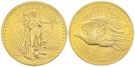 20 Dollars, Philadelphia, 1908, AU 33.43 g.
Ref : Fr. 183, KM#127 
Conservation : PCGS MS66 No Motto