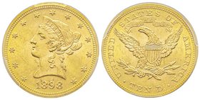 10 Dollars, Philadelphia, 1898, AU 16.71 g.
Ref : Fr. 158, KM#102 
Conservation : PCGS MS63