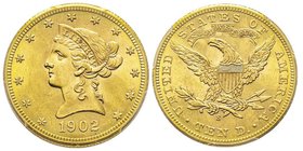 10 Dollars, San Francisco, 1902 S, AU 16.71 g.
Ref : Fr. 160, KM#102 
Conservation : PCGS MS64