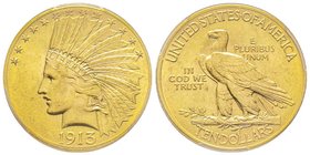 10 Dollars, Philadephia, 1913, AU 16.71g.
Ref : Fr. 166, KM#130 
Conservation : PCGS MS63