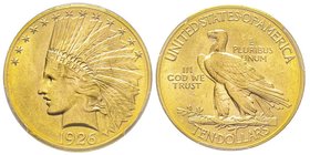 10 Dollars, Philadephia, 1926, AU 16.71g.
Ref : Fr. 166, KM#130 
Conservation : PCGS MS64
