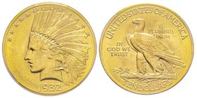 10 Dollars, Philadephia, 1932, AU 16.71g.
Ref : Fr. 166, KM#130 
Conservation : PCGS MS64