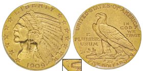 5 Dollars, New Orleans, 1909 O, AU 8.35 g.
Ref : Fr. 149, KM#129 
Conservation : PCGS AU53