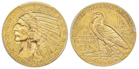 5 Dollars, San Francisco, 1916 S, AU 8.35 g.
Ref : Fr. 150, KM#129 
Conservation : PCGS MS61