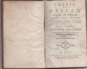 CESAROTTI Melchior. Poesie di Ossian, figlio di Fingal. Antico poeta celtico. Nizza, 1780 Legatura in cuoio con fregi e titoli in oro, Tomo II, pp. 34...