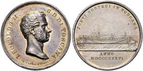 FIRENZE
Leopoldo II d'Asburgo Lorena, 1824-1859.
Medaglia 1836 opus A. Fabris.
Ag gr. 12,43 mm 31
Dr. LEOPOLDO II - G D DI TOSCANA. Testa a d.; so...