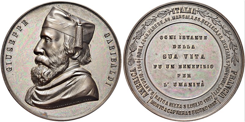 ROMA
Giuseppe Garibaldi (patriota), 1807-1882.
Medaglia 1882 opus G. Vagnetti....