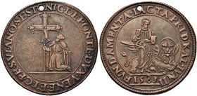 VENEZIA
Nicolò Da Ponte Doge LXXXVII, 1578-1585.
Medaglia 1583.
Æ gr. 29,20
Dr. NIC(OLAVS) DE PONTE DVX VENE (TIARVM) ET C (ETERA) PR(INCIPATVS) S...