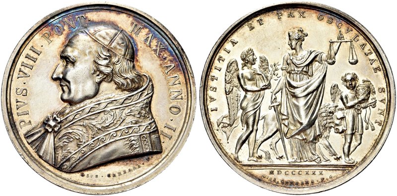 ROMA
Pio VIII (Francesco Saverio Castiglioni), 1829-1830.
Medaglia 1830 a. II ...