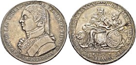 ARGENTINA
Ferdinando VII di Spagna, 1808-1833.
Medaglia di Proclamazione 1888 opus Arrabal.
Ag gr. 35,02 mm 43,3
Dr. A FERNANDO VII REY AUGUSTO D ...
