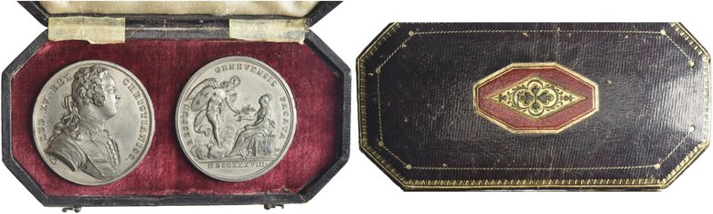 FRANCIA
Luigi XV di Borbone (re di Francia), 1715-1774.
Medaglia 1738 opus B. ...