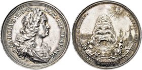 GERMANIA
Carlo III (poi VI) d’Asburgo, Re di Spagna e di Napoli 1707-1711, Imperatore d’Austria e re di Napoli, 1711-1734.
Medaglia 1725 opus G. W. ...