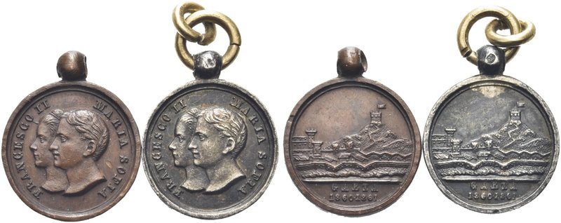 NAPOLI
Francesco II di Borbone, 1859 -1860.
Lotto di due medaglie mignon 1860-...