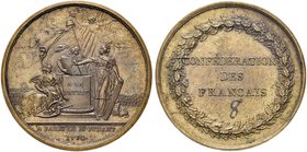 FRANCIA
Luigi XVI di Borbone, 1774-1793.
Medaglia 1790 (ex Varesi 14-12-1987 N. 141).
Æ gr. 32,01 mm 42
Dr. La libertà tiene il libro della Costit...