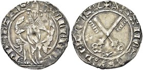 AVIGNONE
Clemente VII Antipapa (Robert dei Conti del Genevois), 1378-1394.
Grosso.
Ag gr. 2,64
Dr. CLEMENS P P. L’Antipapa seduto in trono di fron...
