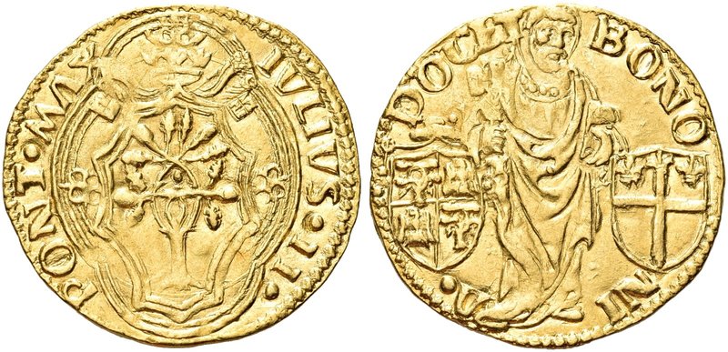 BOLOGNA
Giulio II (Giuliano della Rovere), 1503-1513.
Ducato papale.
Au gr. 3...