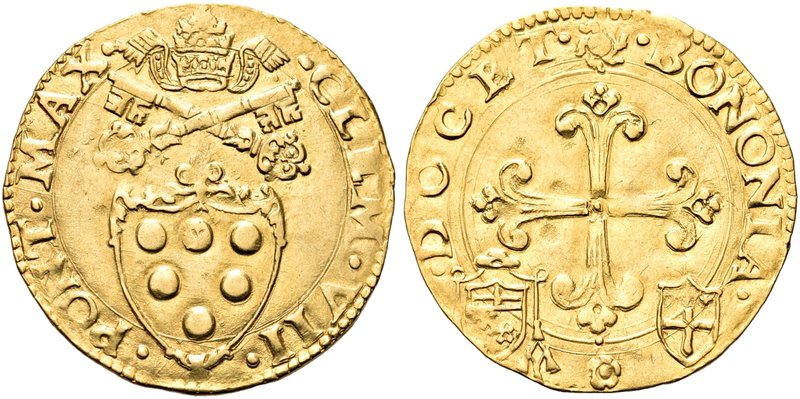 BOLOGNA
Clemente VII (Giulio de’Medici), 1523-1534.
Scudo d'oro.
Au gr. 3,34...