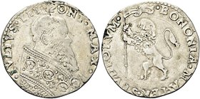 BOLOGNA
Giulio III (Giovanni Maria Ciocchi), 1550-1555.
Bianco.
Ag gr. 4,54
Dr. IVLIVS III PONT MAX. Busto a d., con piviale decorato.
Rv. BONONI...