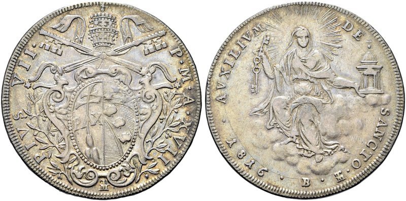 BOLOGNA
Pio VII (Barnaba Chiaramonti), 1800-1823.
Mezzo Scudo 1816 a. XVII.
A...