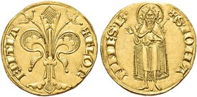 FIRENZE
Repubblica, 1189-1532.
Fiorino stretto IV Serie, 1267-1303.
Au gr. 3,52
Dr. FLOR - ENTIA. Giglio. 
Rv. S IOHA - NNES B (cerchietto tra i ...