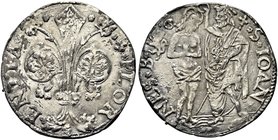 FIRENZE
Repubblica, 1189-1532.
Barile 1512, I Semestre. FALSO RITIRATO
Ag gr. 4,15
Dr. FLOR ENTIA. Giglio.
Rv. S IOAN NES. S. Giovanni battezza i...