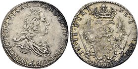 FIRENZE
Francesco II (III) di Lorena, 1737-1765.
Mezzo Francescone 1746, modulo largo.
Ag gr. 13,69
Dr. FRANCISCVS D G R I S A G HIER REX LOTH BAR...