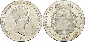 FIRENZE
Leopoldo II d'Asburgo Lorena, 1824-1859.
Francescone 1839.
Ag gr. 27,21
Dr. Testa nuda a d.
Rv. Scudo coronato.
CNI 63; Galeotti VI/4; P...