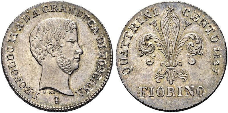 FIRENZE
Leopoldo II d'Asburgo Lorena, 1824-1859.
Fiorino 1847.
Ag
Dr. Testa ...