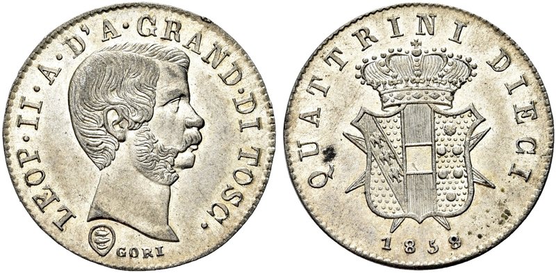 FIRENZE
Leopoldo II d'Asburgo Lorena, 1824-1859.
10 Quattrini 1858, II serie....