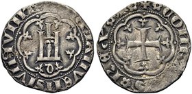 GENOVA
Gabriele Adorno, Doge V, 1363-1370.
Grosso.
Ag gr. 2,81
Dr. DVX IANVENSIVM QVINT. Castello in cornice d’archi.
Rv. CONRADV REX. Croce pate...