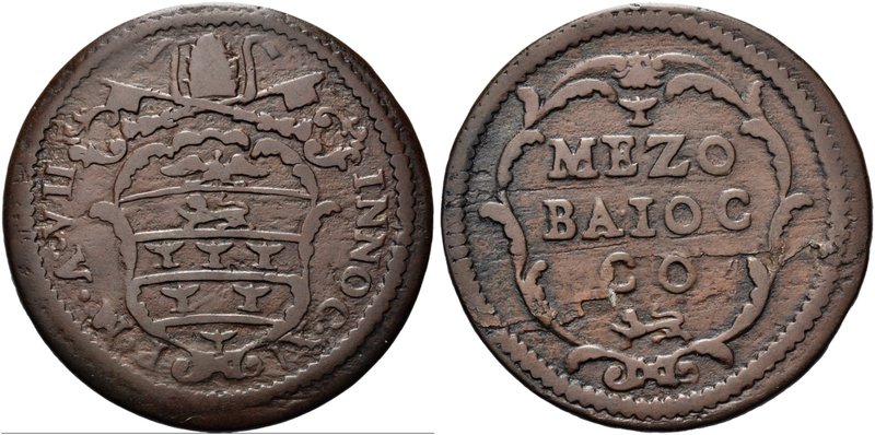GUBBIO
Innocenzo XI (Benedetto Odescalchi), 1676-1689.
Mezzo Baiocco a. VII.
...