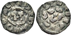 LUCCA
Enrico III, IV e V di Franconia imperatori e re d'Italia, 1039-1125.
Denaro.
Æ gr. 0,82
Dr. IHPERATOR. Monogramma di Enrico.
Rv. EHRICV. Le...