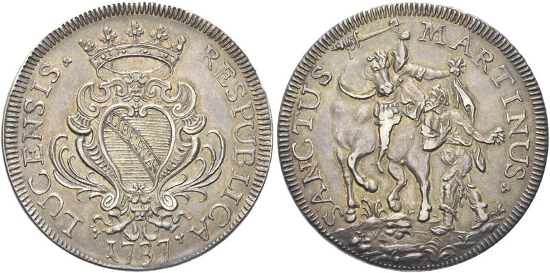 LUCCA
Repubblica, 1369-1799.
Scudo 1737.
Ag gr. 28,20
Dr. RESPUBLICA LUCENSI...