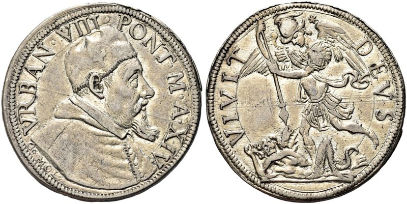 ROMA
Urbano VIII (Maffeo Vincenzo Barberini), 1623-1644.
Testone a. XIV.
Ag g...