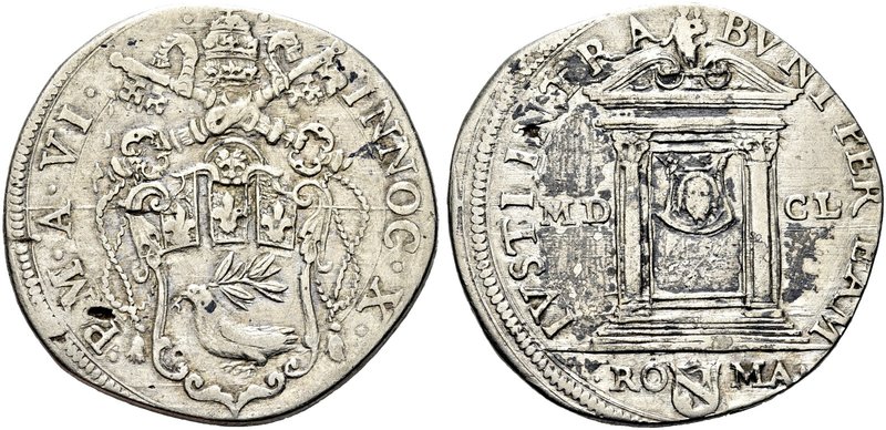 ROMA
Innocenzo X (Giovanni Battista Pamphilj), 1644-1655.
Testone anno santo 1...