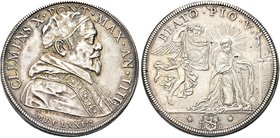 ROMA
Clemente X (Emilio Altieri), 1670-1676.
Piastra 1673 a. IIII.
Ag gr. 32,04
Dr. CLEMENS X PONT MAX AN IIII. Busto a d. con camauro, mozzetta e...
