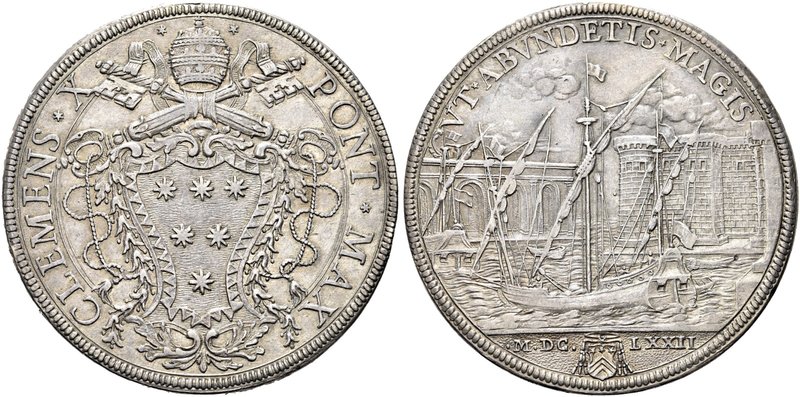 ROMA
Clemente X (Emilio Altieri), 1670-1676.
Piastra 1672.
Ag gr. 31,86
Dr. ...
