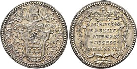 ROMA
Innocenzo XI (Benedetto Odescalchi), 1676-1689.
Giulio del possesso 1676.
Ag gr. 3,20
Dr. INNOCEN XI - PONT MAX. Stemma sormontato da triregn...
