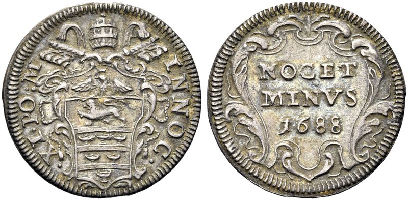 ROMA
Innocenzo XI (Benedetto Odescalchi), 1676-1689.
Grosso 1688.
Ag gr. 1,54...
