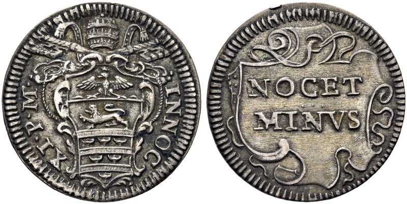 ROMA
Innocenzo XI (Benedetto Odescalchi), 1676-1689.
Grosso s. data.
Ag gr. 1...