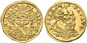 ROMA
Alessandro VIII (Pietro Ottoboni), 1689-1691.
Scudo d’oro 1690 a. I.
Au gr. 3,51
Dr. ALEXAN VIII - PONT A I. Stemma sormontato da triregno e ...