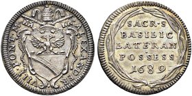 ROMA
Alessandro VIII (Pietro Ottoboni), 1689-1691.
Grosso del possesso 1689.
Ag gr. 1,39
Dr. ALEXANDER - VIII PONT M. Stemma sormontato da triregn...
