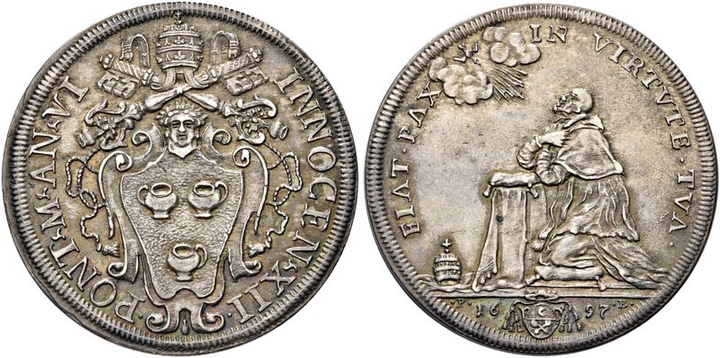 ROMA
Innocenzo XII (Antonio Pignatelli), 1691-1700.
Mezza Piastra 1697 a. VI....