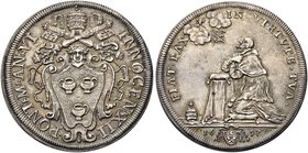 ROMA
Innocenzo XII (Antonio Pignatelli), 1691-1700.
Mezza Piastra 1697 a. VI.
Ag gr. 16,49
Dr. INNOCEN XII - PONT M AN VI. Stemma sormontato da ch...