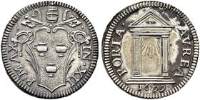 ROMA
Innocenzo XII (Antonio Pignatelli), 1691-1700.
Grosso 1699.
Ag gr. 1,45
Dr. IN XII - P MAX. Stemma sormontato da triregno e chiavi decussate....