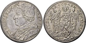 ROMA
Clemente XI (Gian Francesco Albani), 1700-1721.
Piastra 1702 a. II. 
Ag gr. 31,91
Dr. CLEMENS XI PONT - MAX A II. Busto a s. con camauro, moz...