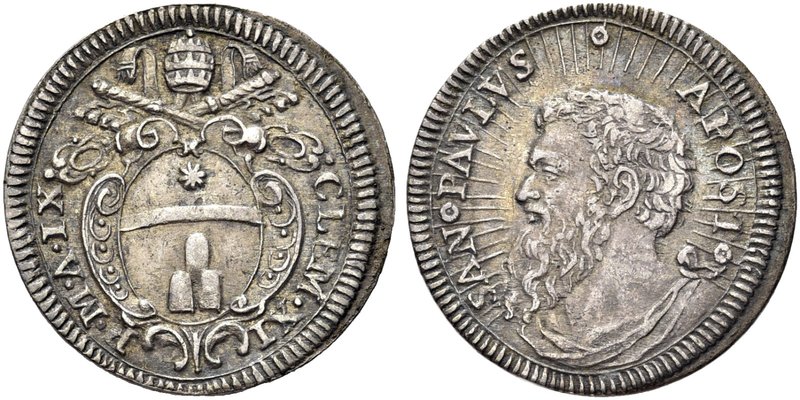 ROMA
Clemente XI (Gian Francesco Albani), 1700-1721.
Grosso a. IX.
Ag gr. 1,6...