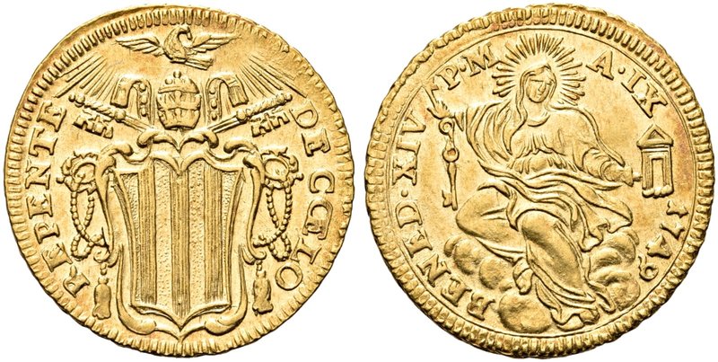 ROMA
Benedetto XIV (Prospero Lorenzo Lambertini), 1740-1758.
Zecchino 1749 a. ...