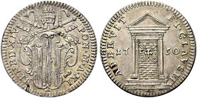 ROMA
Benedetto XIV (Prospero Lorenzo Lambertini), 1740-1758.
Grosso 1750 Giubileo a. XI.
Ag gr. 1,17
Dr. BENED XIV - P M A XI. Stemma sormontato d...